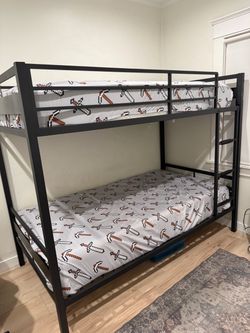 Black Metal Twin Bunk Bed Frame