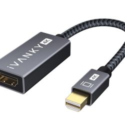  4K Mini DisplayPort To HDMI Adapter, 4K@30Hz Mini DP To HDMI Adapter, Gold-Plated/Braided Thunderbolt 2 To HDMI Compatible With MacBook Air/Pro