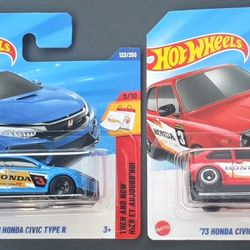  2025 Hot Wheels (2018 HONDA CIVIC TYPE-R and '73 HONDA CIVIC CUSTOM) short, International card