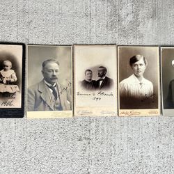 Antique Lot of 5 Signed Cabinet Card Photos | 1897–1916 | Sweden & Denmark | Identified People