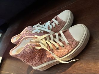 Converse Pink Lace High-Top Sneakers