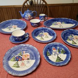 85 Piece-Marketplace Made In Italy Christmas Dishes