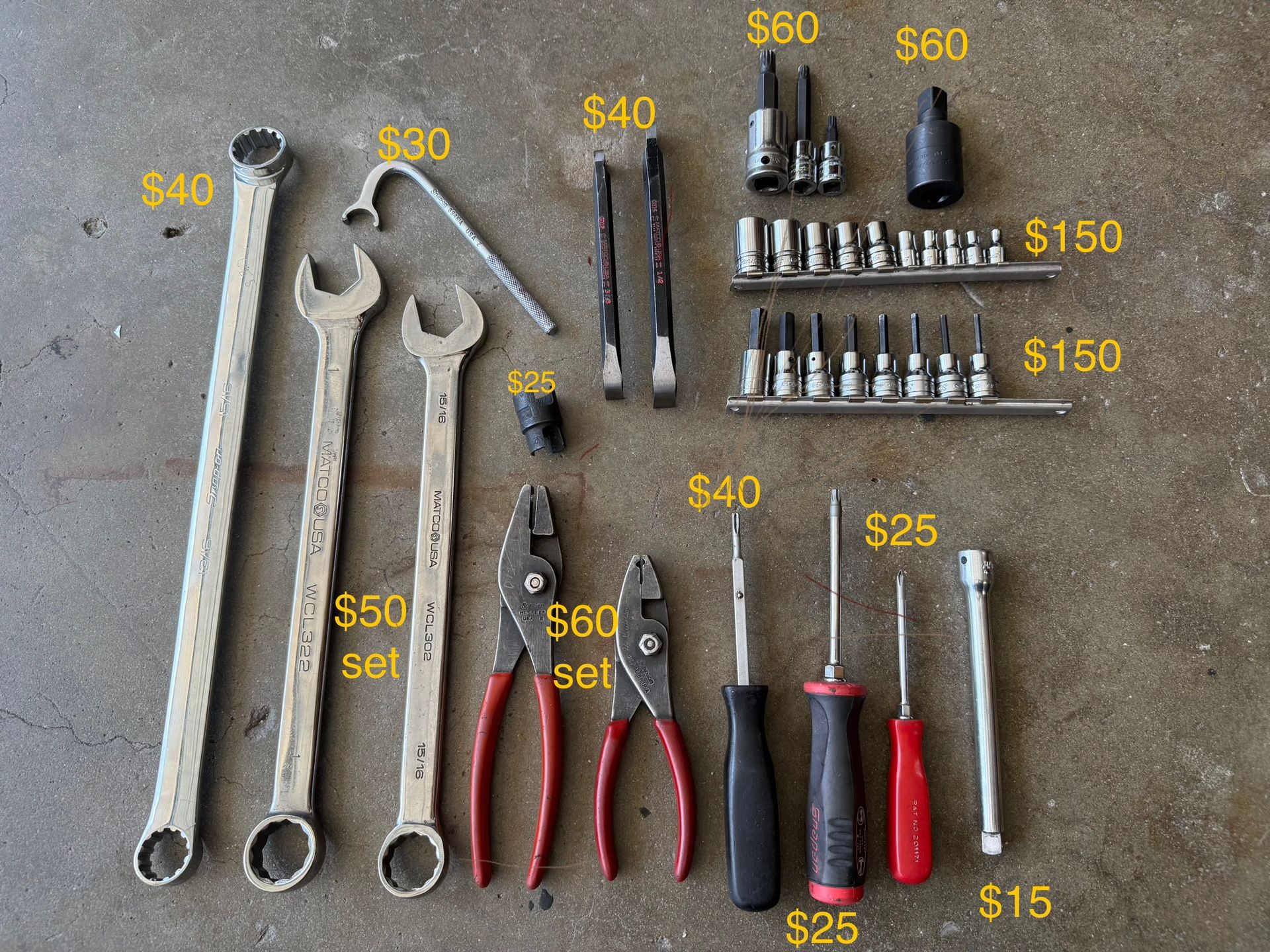 Lot Of Snap On / Mac / Matco Tools