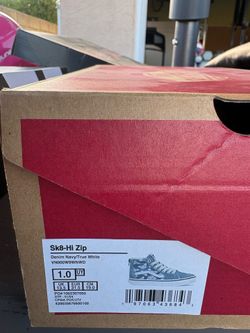 Vans SK8-Hi Zip Denim Navy/True White Toddler Shoes Size 1C - New in Box