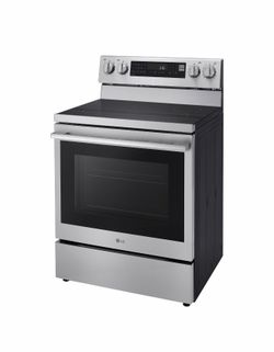 30 in., 6.3 cu. ft. Smart Wi-Fi True Convection Insta View 5-Burner Electric Ove n w/ Air Fry Printproof Stainless Steel
