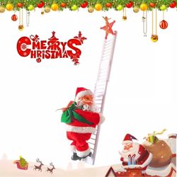 Climbing Santa Claus Decor w/ Ladder-Perfect for Christmas Tree & Holiday Decor