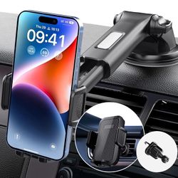 Phone Mount for Car,Military-Grade Car Phone Holder Mount Universal Automobile Dashboard Windshield Cell Phone Holder Truck Vent for iPhone 16 15 14 1