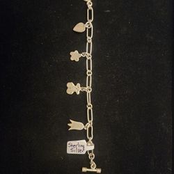 Sterling Silver Charm Bracelet 