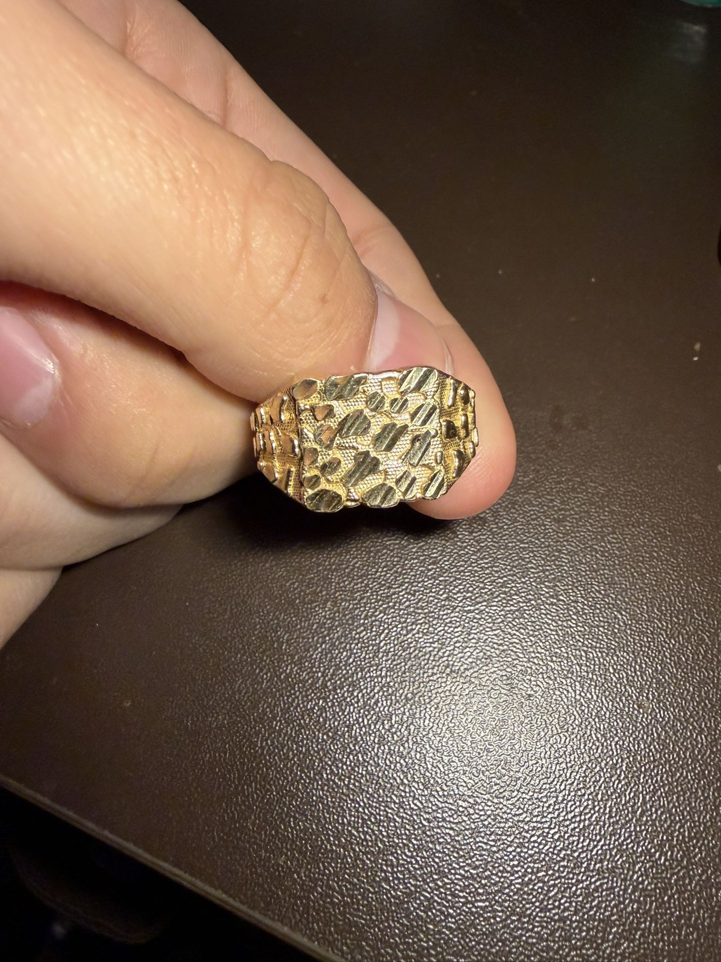 14k Solid Gold Nugget Ring 