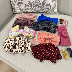 Baby Bling Bows 9 Pairs And 4 Small Velvet Hair Accessory For Toddler/baby