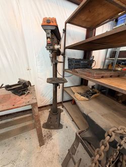 RIDGID DP15501 15 in Floor Standing Drill Press 120V Belt Drive Cast Table