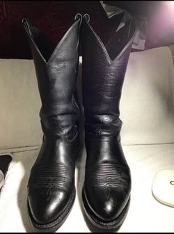 TONY LAMA LEATHER BLACK BOOTS MENS SIZE 9.5D SMOOTH SOFT WESTERN COWBOY BOOTS #4501 USED