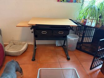 Adjustable Drafting Table with Storage Drawers
