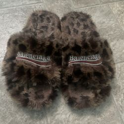 Leopard Print Balenciaga Slides