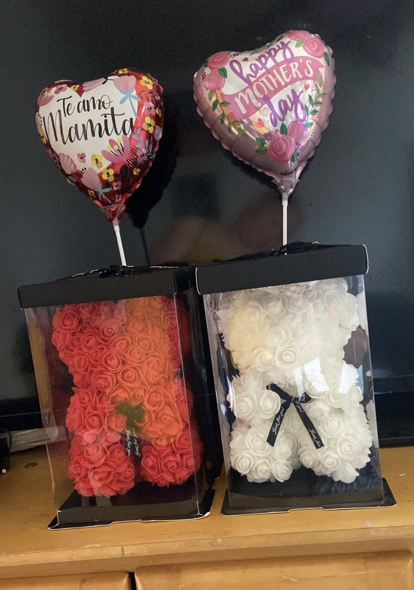 Bear With Balloon $20 Flower With Balloon $10 