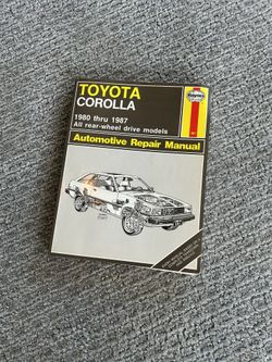 1980 Thru 1987 Toyota Corolla Repair Manual