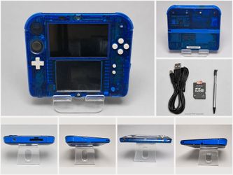 🔥 Nintendo 2DS Transparent Blue • Loaded 64GB Storage • New Battery • 7-Day Warranty