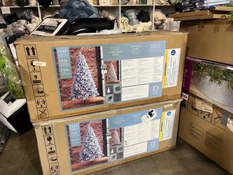 Flocked Costco Christmas trees 7.5ft