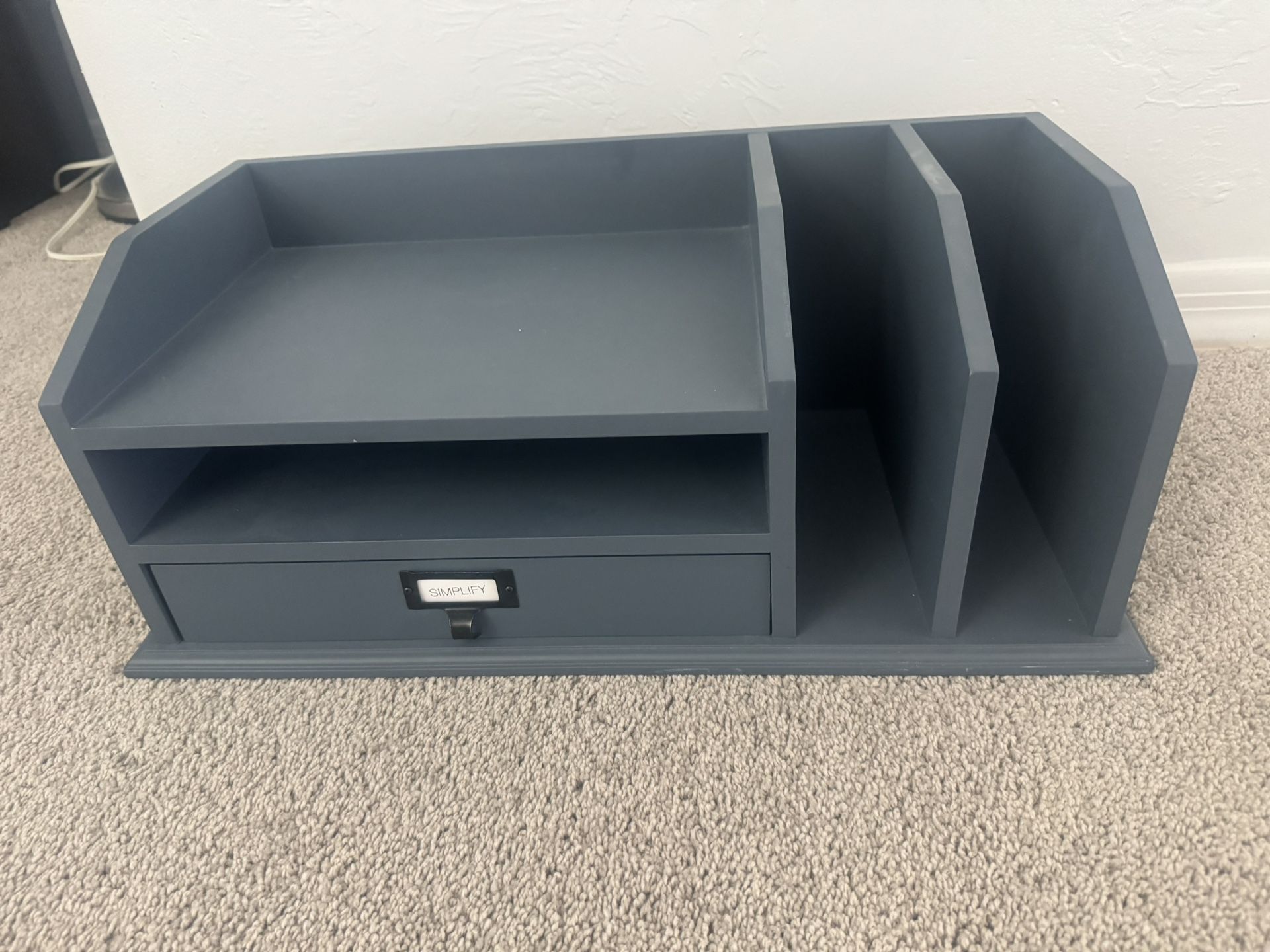 Laptop or monitor riser and wooden desktop organizer
