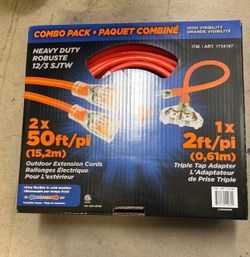 Two 50 foot extension cord combo kit