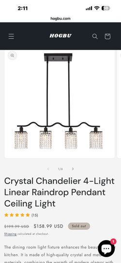 Crystal  raindrop chandelier