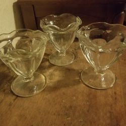 3 Sundae/Parfait Cups - Possibly Vintage 