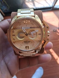 Diesel Ironside Chronograph Gold Dial Mens Watch DZ-4377 Stainless Steel 5 Bar