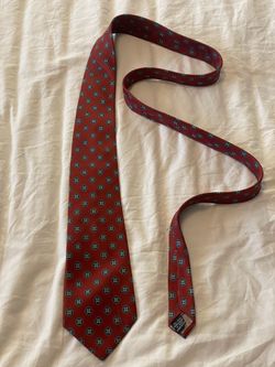 Vintage Christian Dior Monsieur Red Geometric Silk Tie