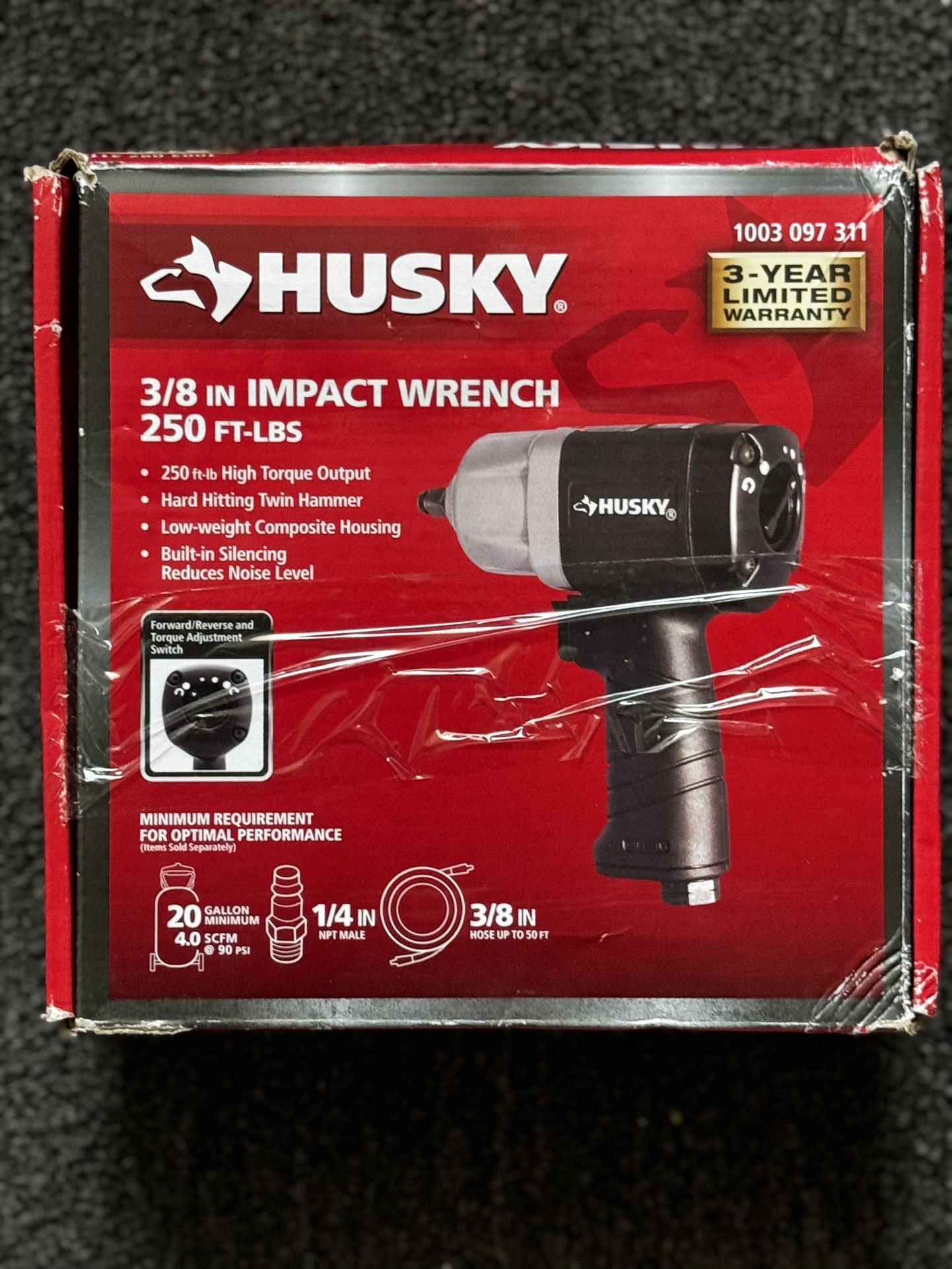 Husky 3/8 IN Impact Wrench/ 250 Ft-LBS