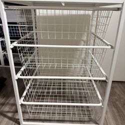 Ikea Jonaxel White Wire Storage Drawer