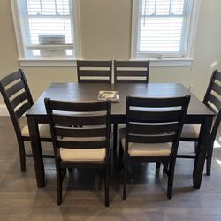 Dining Table, 6 Matching Chairs