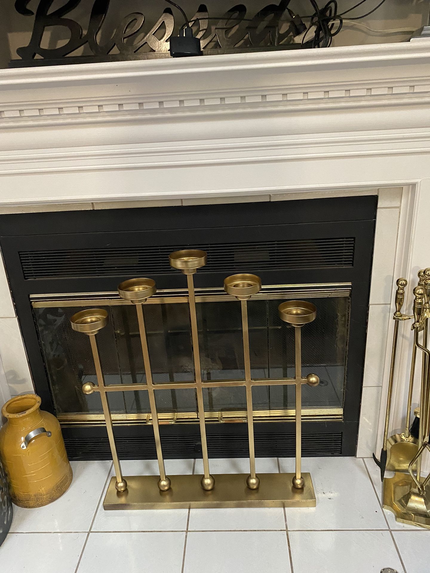 Brass 5 Candle Holder