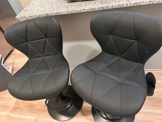 Set of 2 Black Adjustable Bar Stools