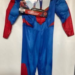 Boys Spider-Man Costume Padded Muscular Large Stretch