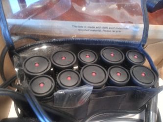 Headed curler set with case and cord