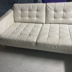 White Leather Sofa 