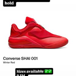 Sizes 9.5M & 10.5M Converse SHAI 001 Winter Red