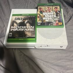 XBOX 1 S COMES WITH GTA 5 AND COD MODERN WARFARE
