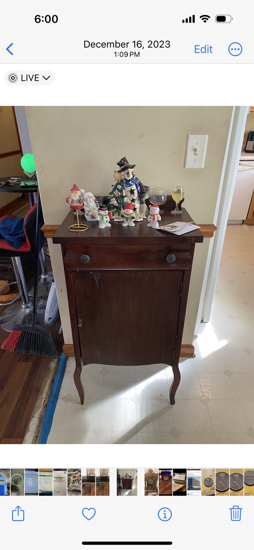 Antique Music Table With Drawer