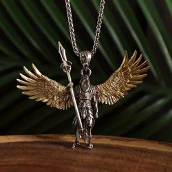 Classic Vintage Mythological Sun God Necklace Eagle Head Guardian Warrior Pendant  For Men Women  For Fashion Jewelry Gift 