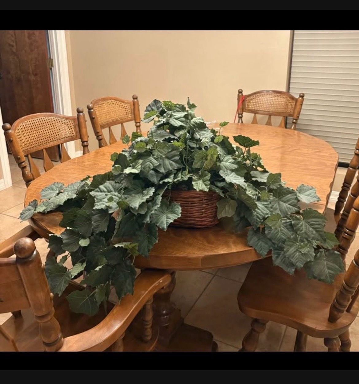 Home Decor Large Artificial Ivy Plant in a Woven Basket
