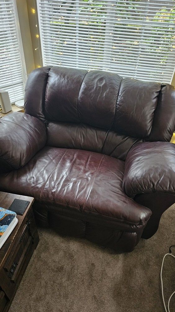 Big & Tall Lazy Boy Brown Leather Recliner Chair