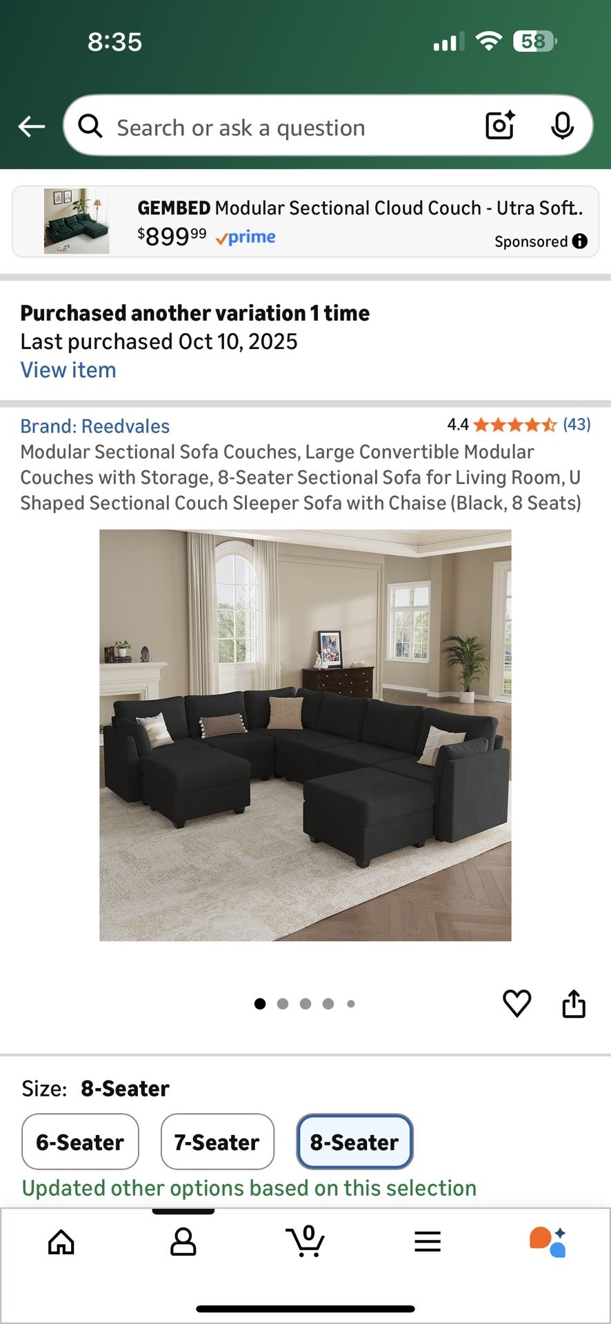 Modular 8 Seater Sectional