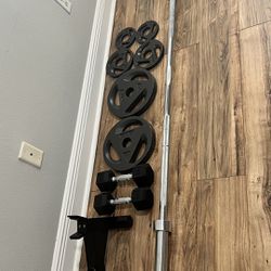 Olympic Barbell Set With Weights And Jack 