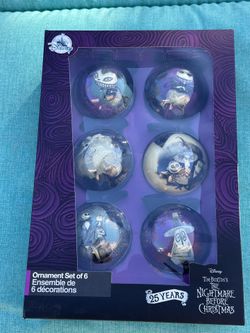 Disney Nightmare Before Christmas 25 Years Ornaments Of 6 Brand New