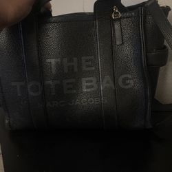 Leather Black Tote Bag, Mark Jacobs  Slight Wear And Tear