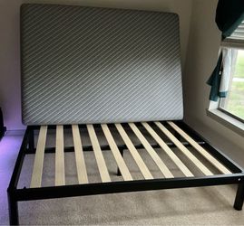 Pick up ASAP - Black Metal Full Bed Frame + free 8 month old FULL SIZE Siena 10” Signature Mattress