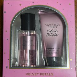 Victoria's Secret Velvet Petals, Body Mist And Lotion New Set In Box And Bag