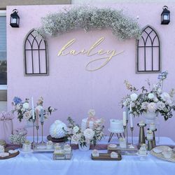 Pink wooden backdrop wall decoration board for Events and Parties