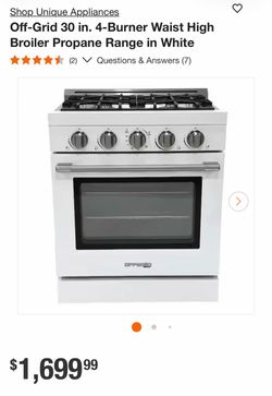 Shop Unique Appliances Off-Grid 30 in. 4-Burner Waist High Broiler Propane Range in White